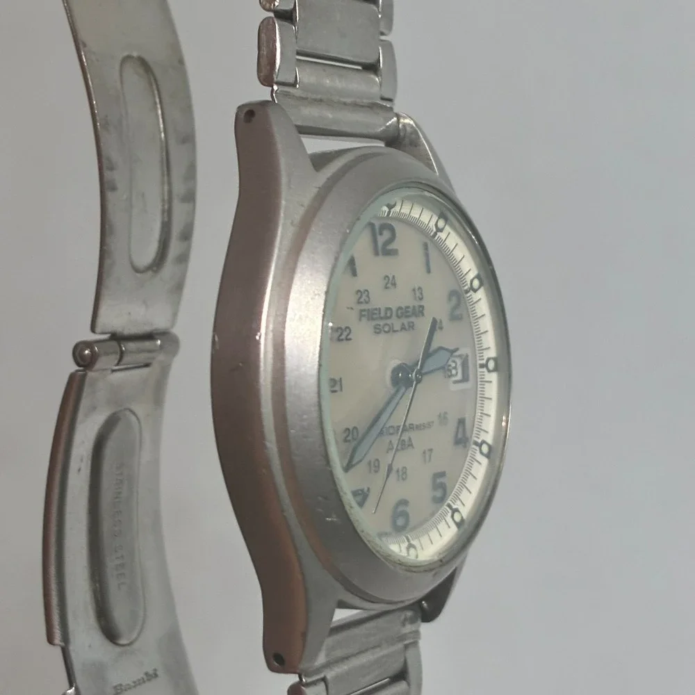 Vintage Seiko Alba Field Gear Solar V145-0B30 Military Men Watch- Working!